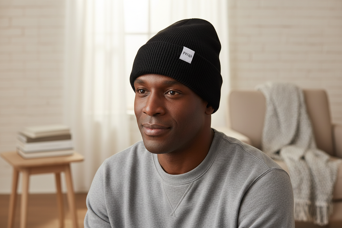 Black beanie lifestyle photo