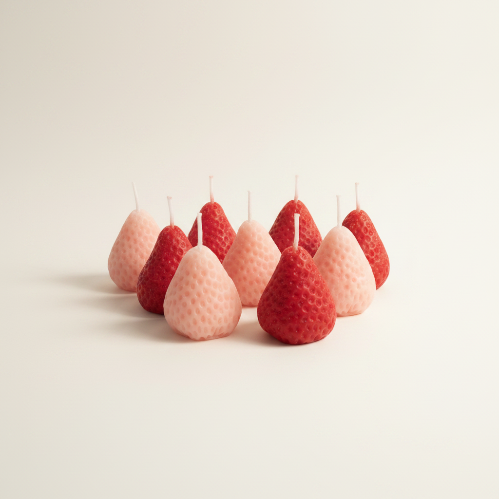 Clean studio strawberry candles