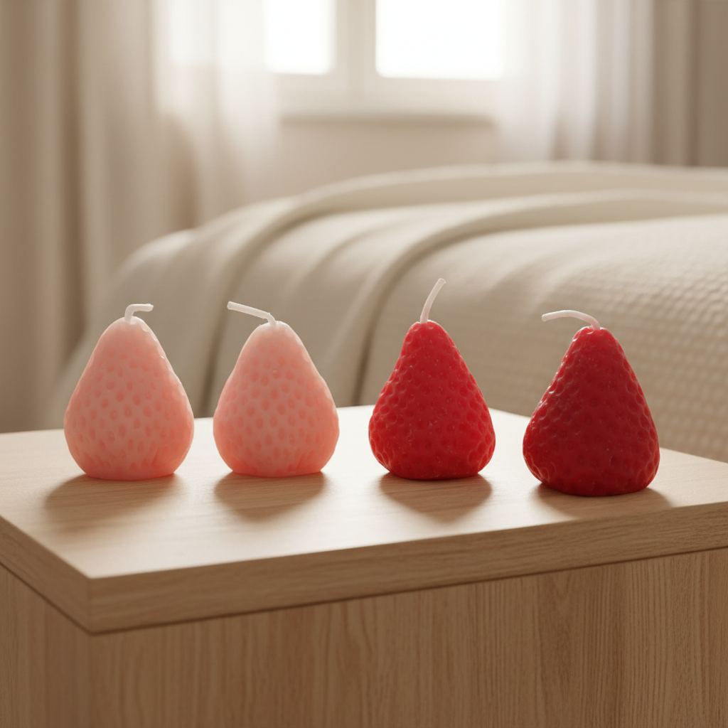 Cozy bedside strawberry candles