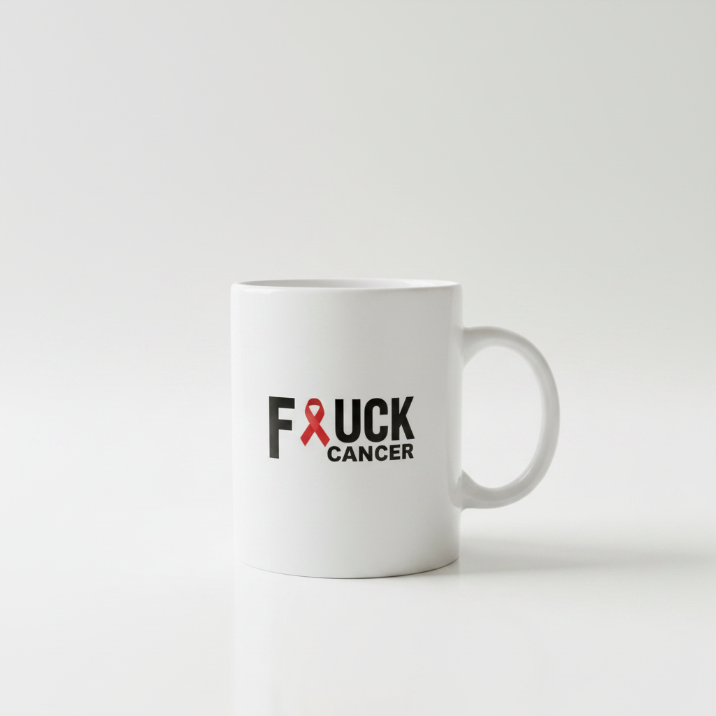 F*CK Cancer mug on white background