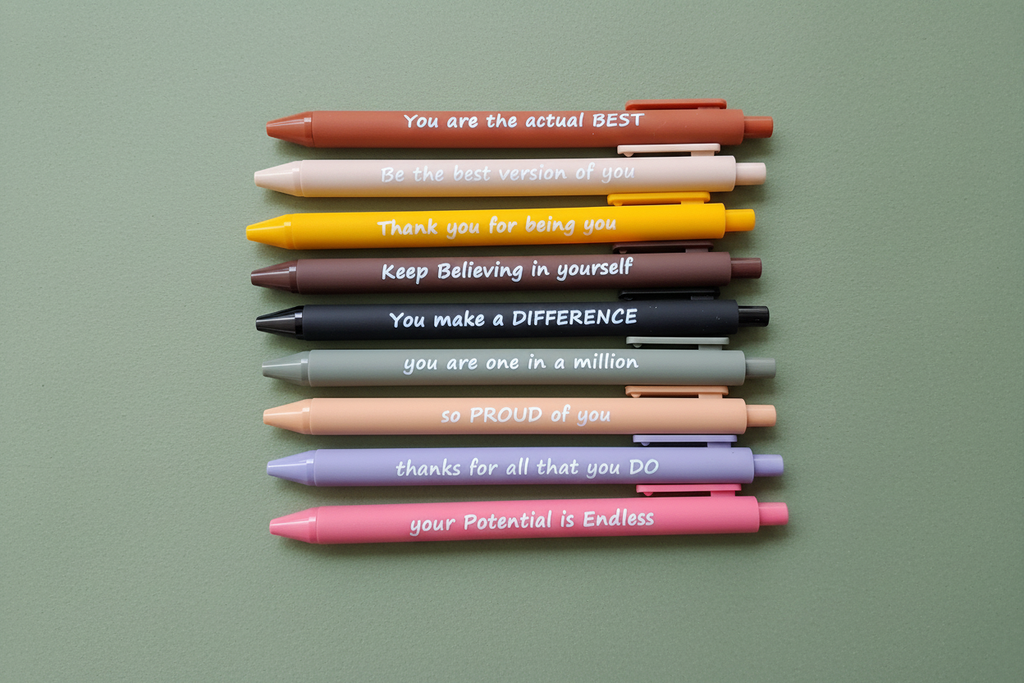 Sage Green Background Pens